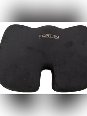 Fortem black breathable memory foam seat cushion 18" wide 14 " high 3" thick